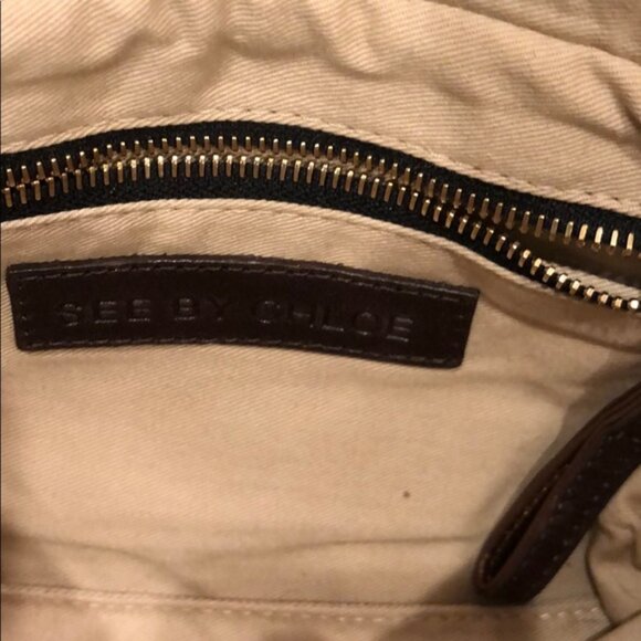 Vintage See By Chloe leather metallic grunge clutch crossbody shoulder bag